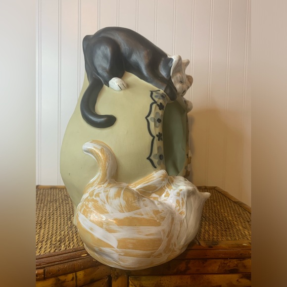 Vintage Louisville Stoneware Cat Fishbowl Holder “Classy Cat” EUC hard to find - Picture 8 of 16